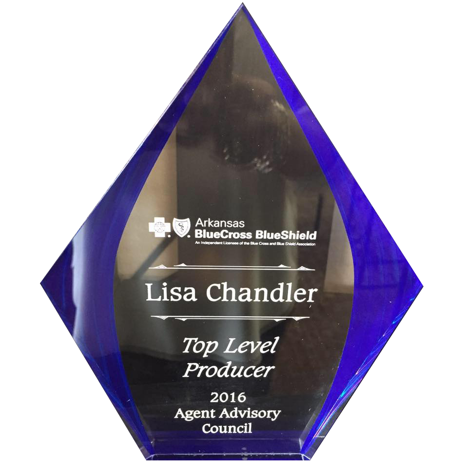 Top Level Producer award for Lisa Chandler Insurance