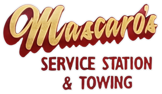 A logo for mascara 's service station and towing