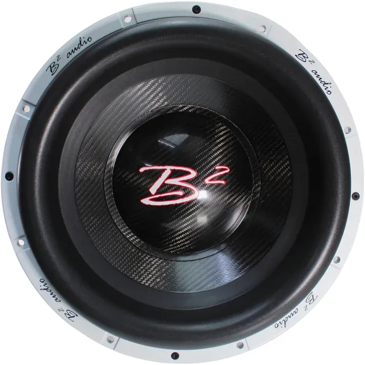 Een subwoofer met de letter b erop