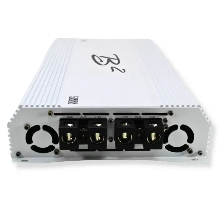 Een witte versterker met de letter b erop