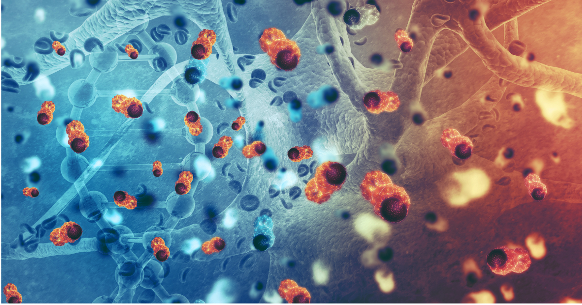 3D illustration of stem cells and DNA structure representing regenerative medicine, symbolizing how