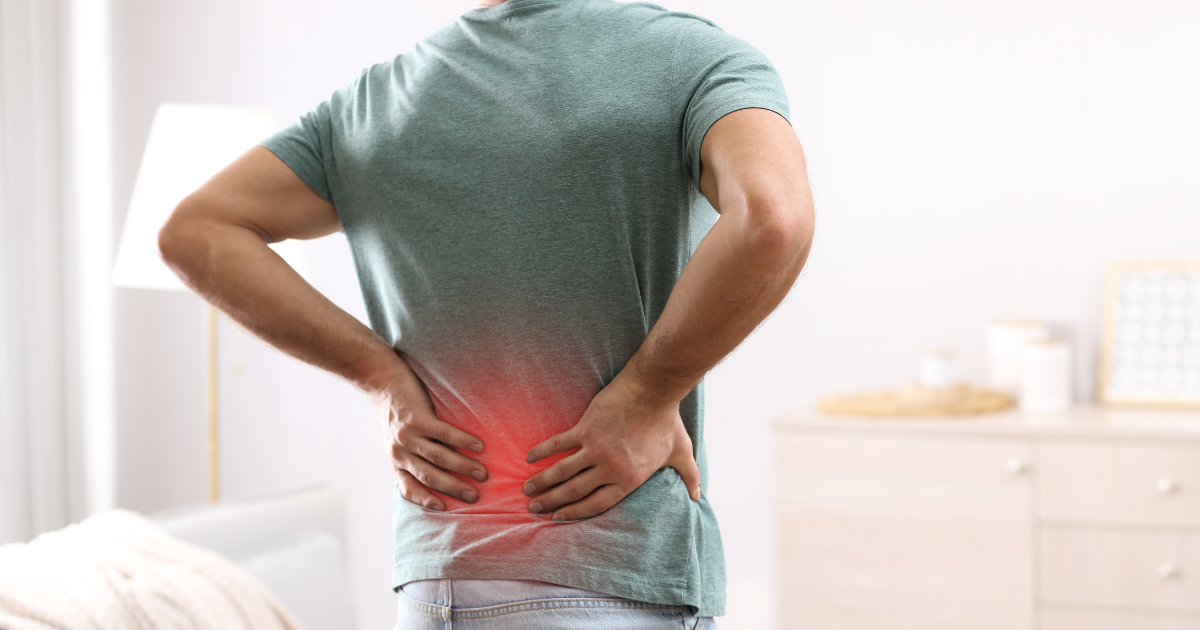 Man with chronic lower back pain considering stem cell treatment