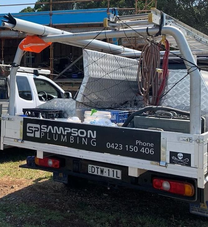 Rear Of Sampson Plumbing Ute — Sampson Plumbing Pty Ltd In Casuarina, NSW