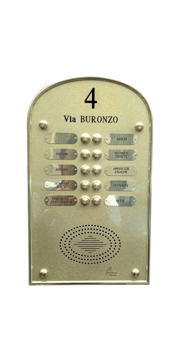 pulsantiera citofonica in ottone