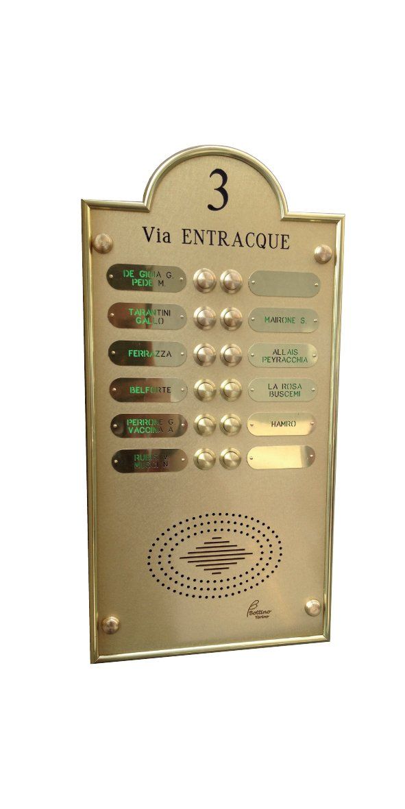 pulsantiera citofono condominio in ottone