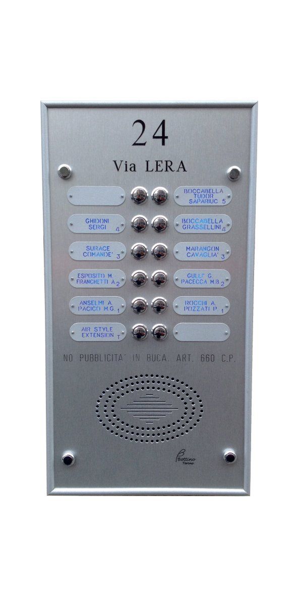 pulsantiera condominio in alluminio