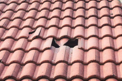 roof tile broken and in need of repair