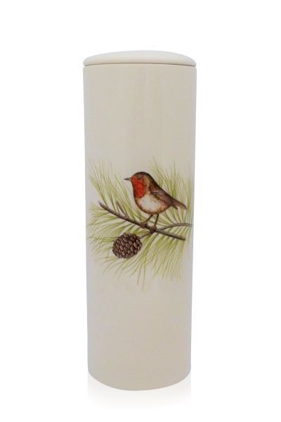 Cylinder hand painted cremation urn