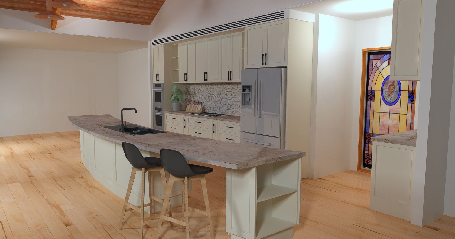 3D Design of Custom Kitchen Countertop — Shepparton VIC — KitchenWise