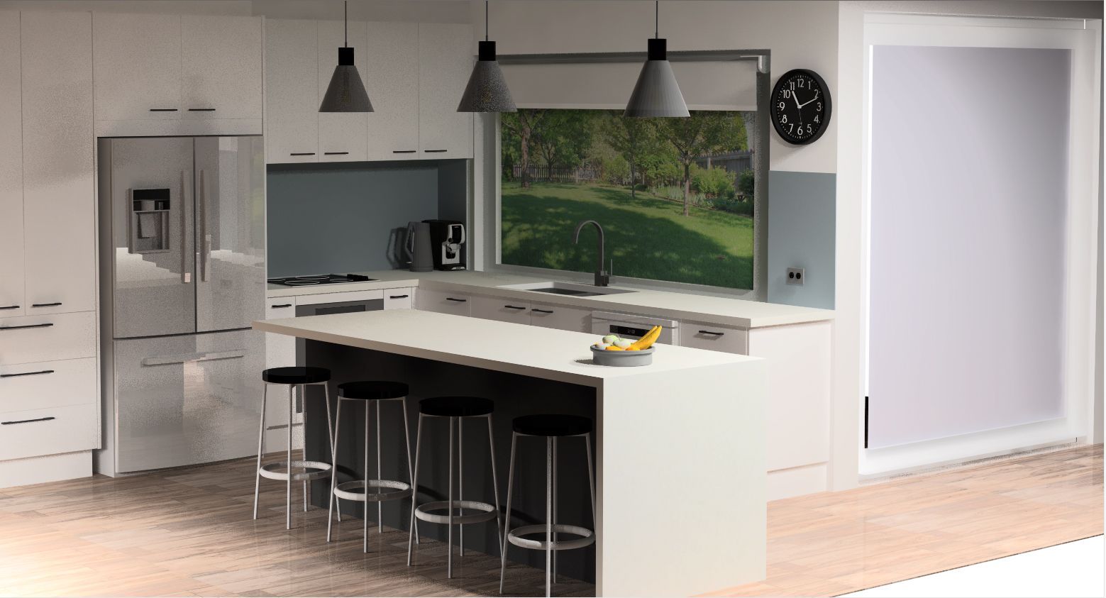 3D Design of Countertop with High Chairs — Shepparton VIC — KitchenWise