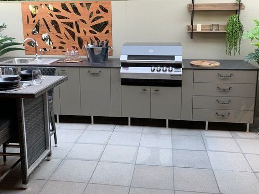 Stylish Outdoor Kitchen with a Built-In Grill and Spacious Countertops — Shepparton Vic — Kitchenwise