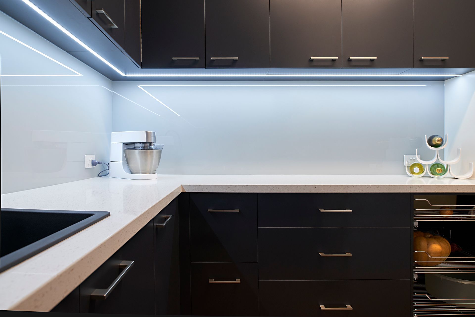 New White and Red Kitchen — Shepparton VIC — KitchenWise