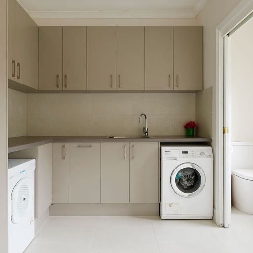 Another View of Minimalistic Modern Laundry Room — Shepparton Vic — Kitchenwise