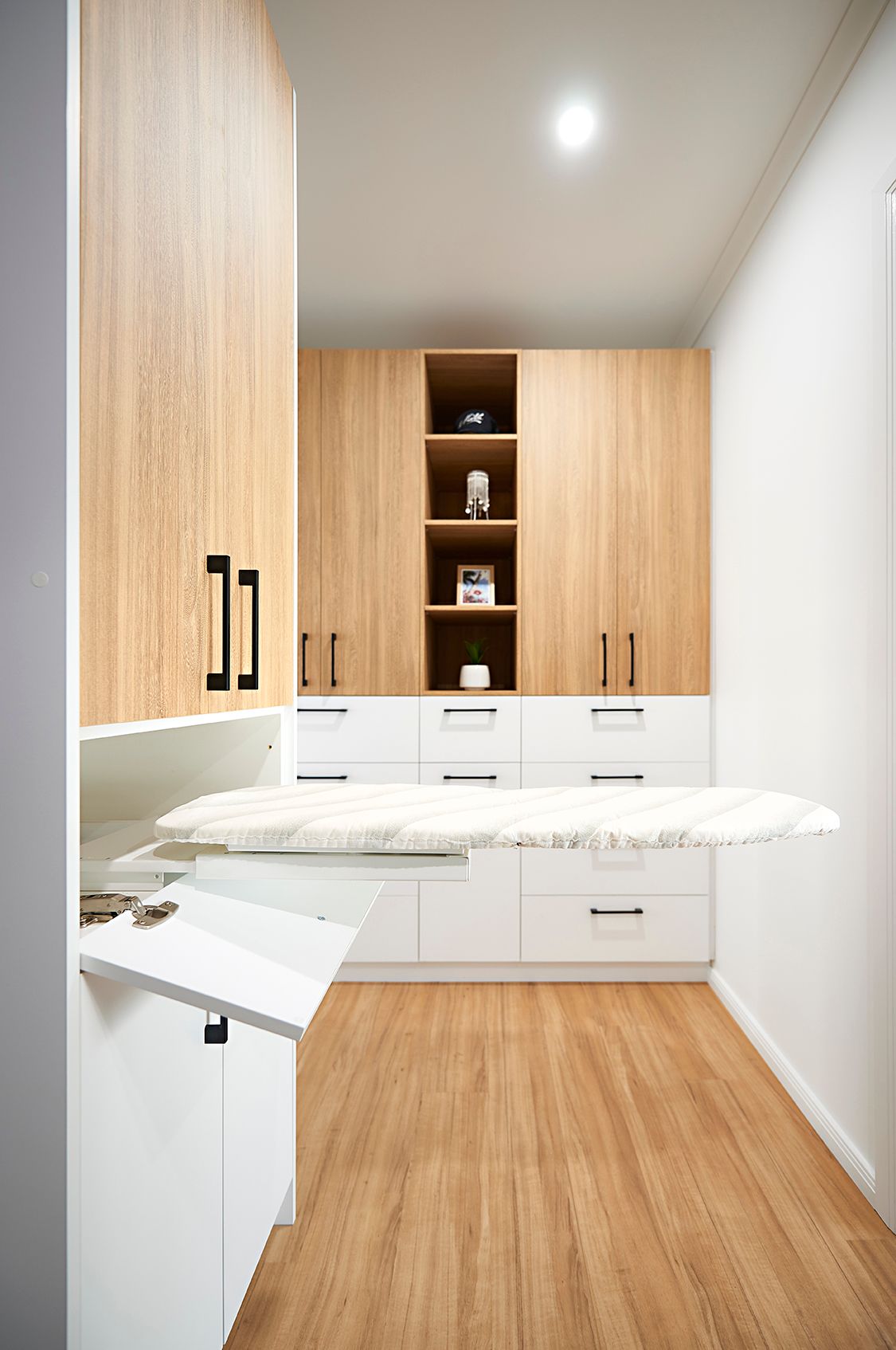 Streamlined Clothing Storage Cabinet with Integrated Drawers and Shelves — Shepparton Vic — Kitchenwise