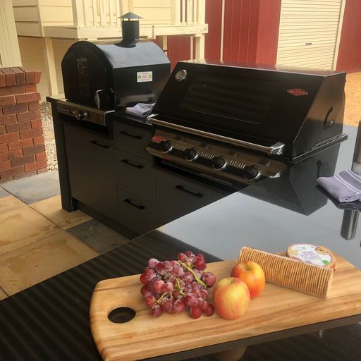 Industrial-Chic Outdoor Kitchen with Exposed Brick and Metal Accents — Shepparton Vic — Kitchenwise