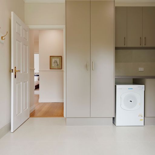 Contemporary Laundry Room with Artful Accents and Decorative Lighting — Shepparton Vic — Kitchenwise