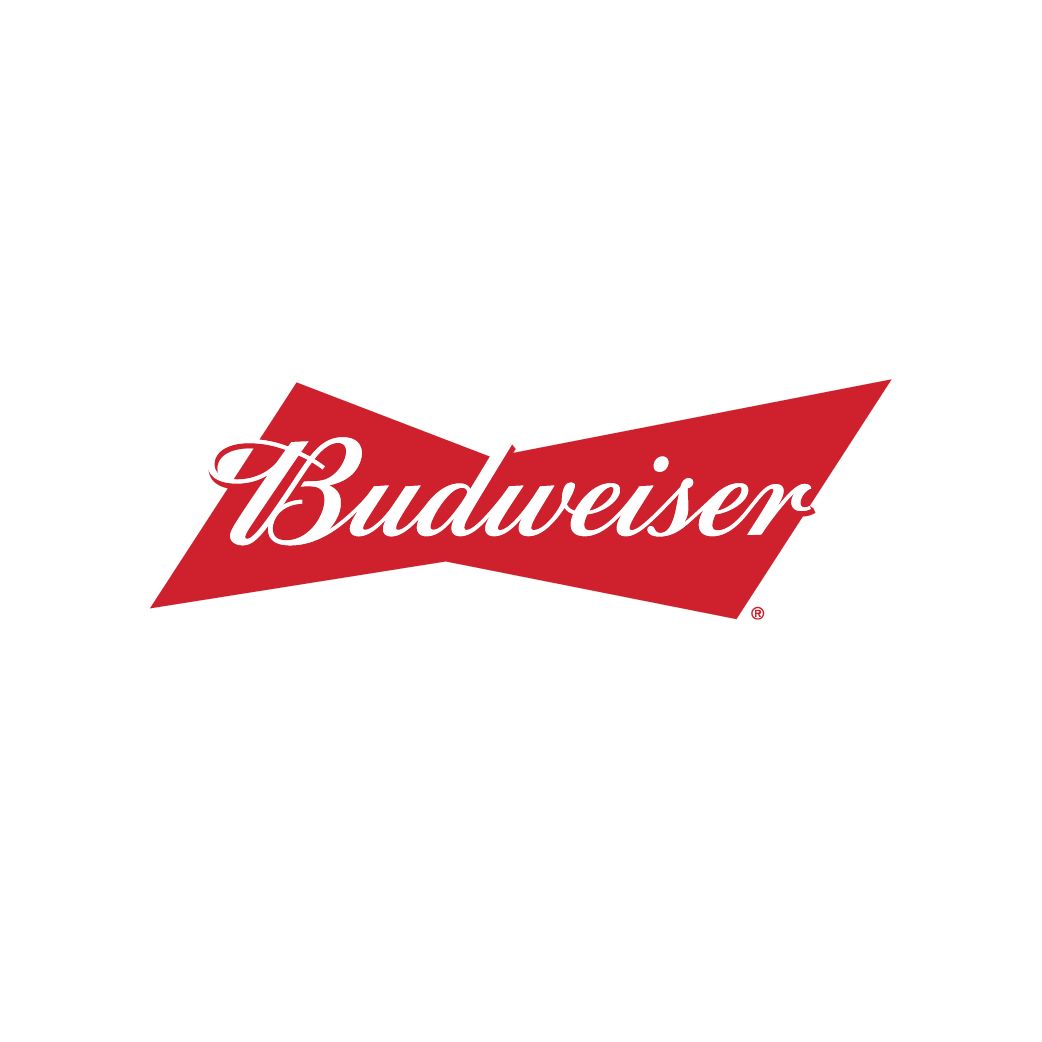 A budweiser logo on a white background
