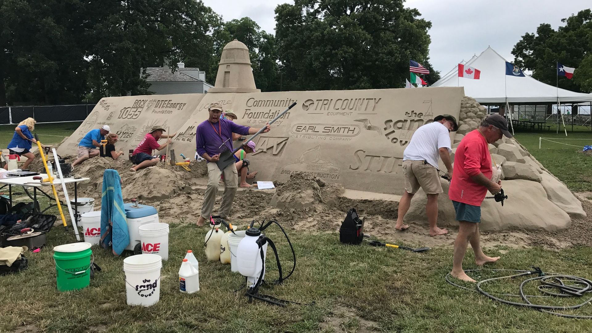 Community Sand castle with logos