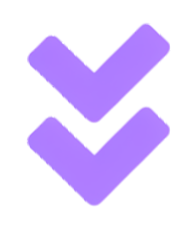 A purple arrow pointing down on a white background.