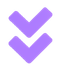 A purple arrow pointing down on a white background.