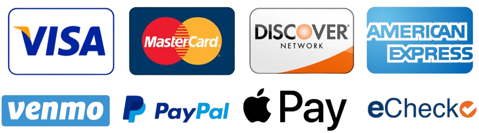 Visa mastercard discover american express venmo paypal apple pay echecko