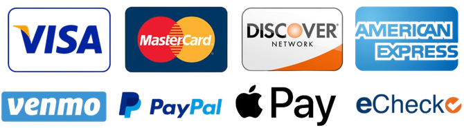 Visa mastercard discover american express venmo paypal apple pay echecko