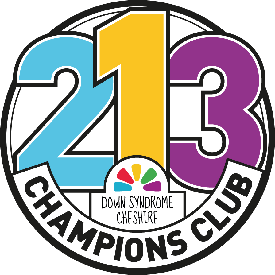 the logo for the down syndrome champions club in cheshire .