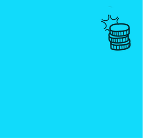 a stack of coins on a blue background .