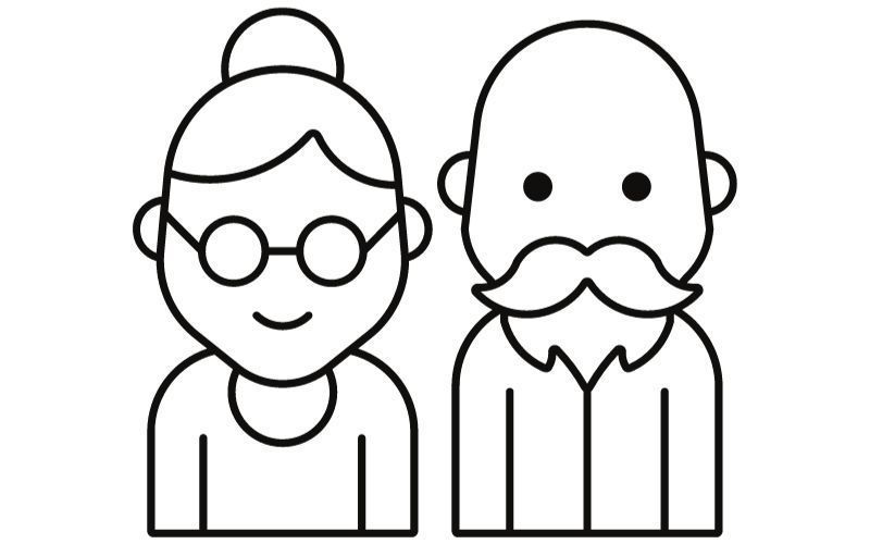 a man and a woman with glasses and a mustache are standing next to each other .