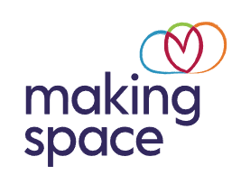 a logo for making space with a heart in the middle