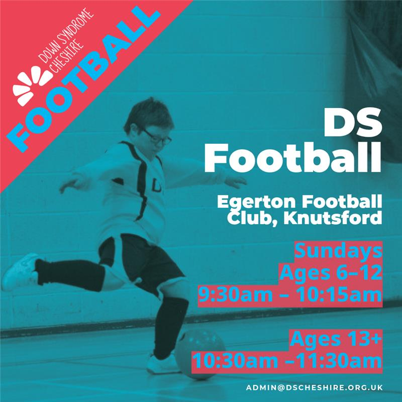 a group of young people with Down syndrome wearing their DS football strips.