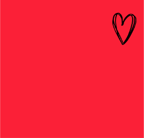 a red background with a black heart on it