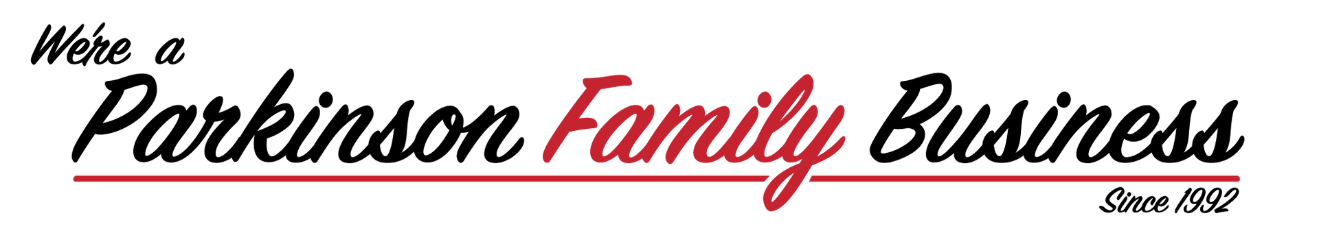 A logo for a parkinson family business is shown