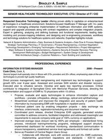 A resume for a senior healthcare technology executive