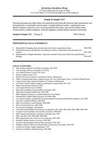 A resume for a lawyer is shown on a white background.