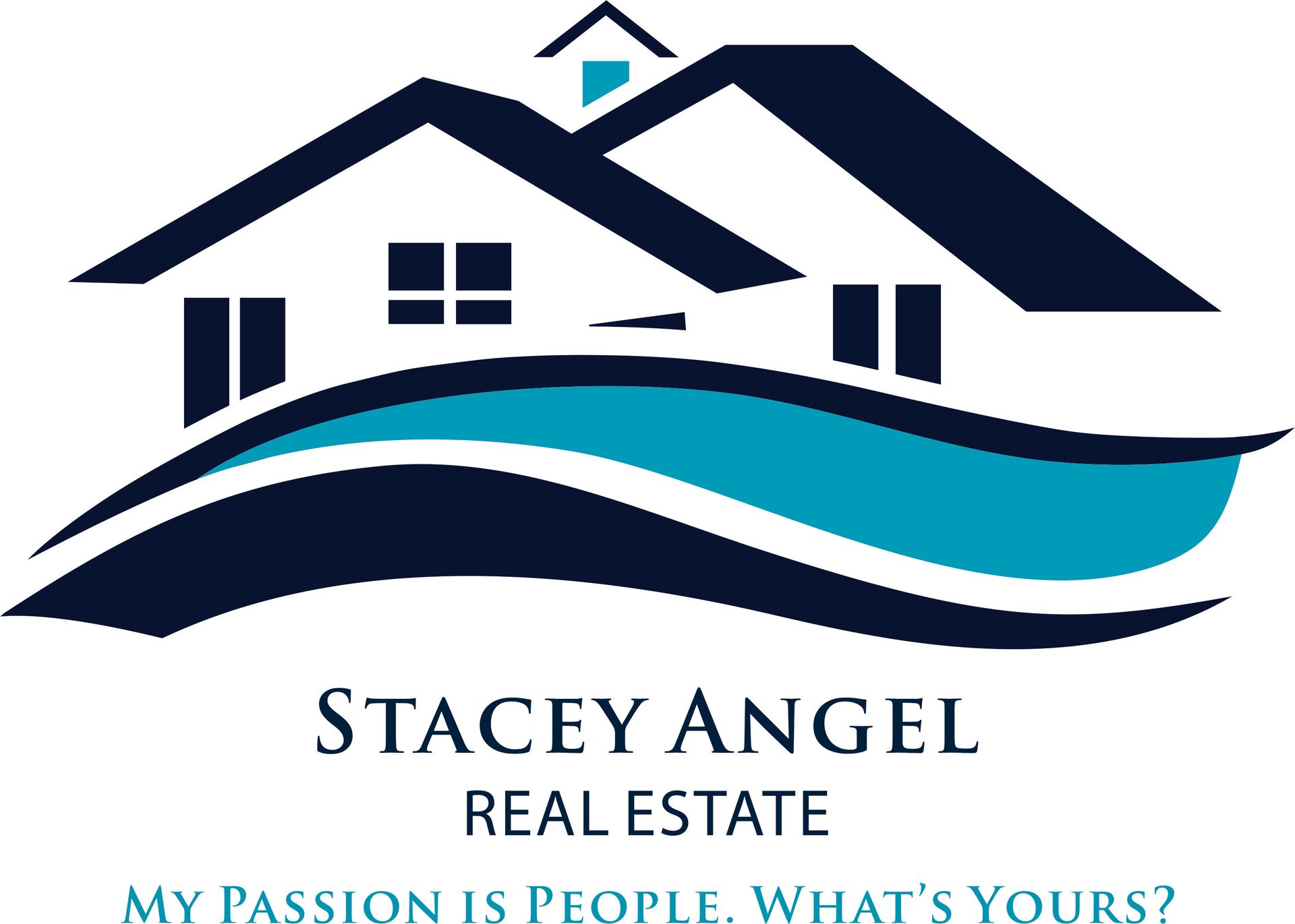 A blue realtor logo on a white background