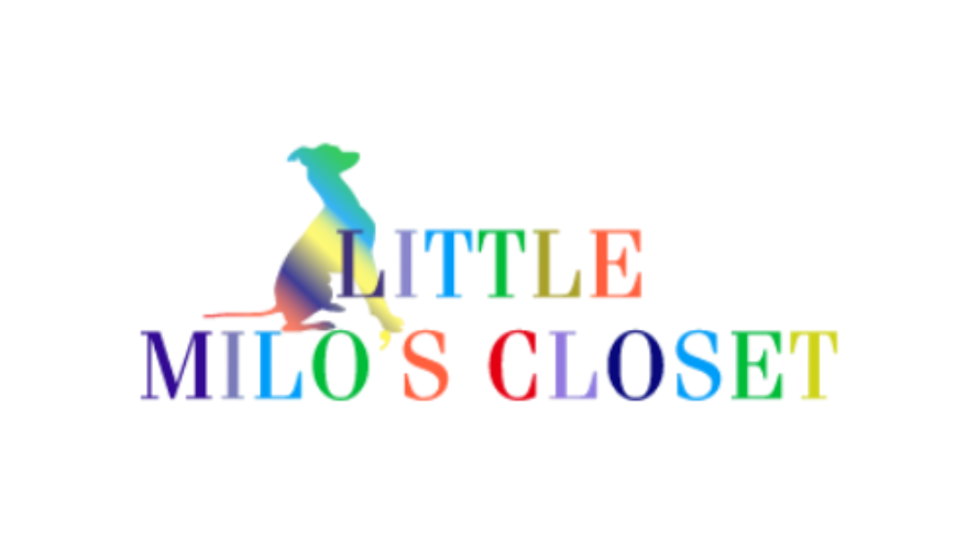 Rainbow dog silhouette logo for