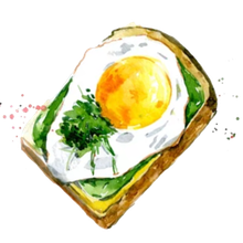 Watercolor Avocado Toast Picture