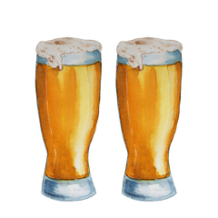 two tall glasses of beer