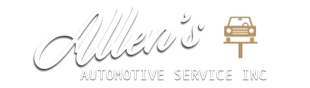 Allen's Automotive Service Inc. logo with stylized cursive text and a car on a lift icon. | Allen's Automotive Service