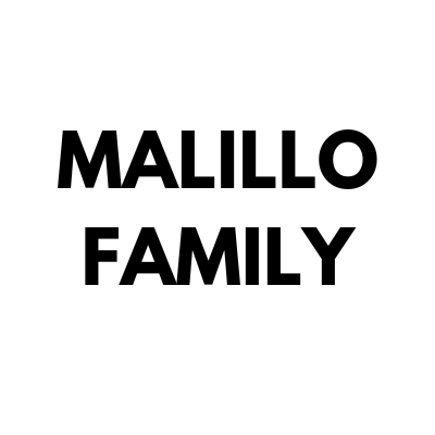 A black and white logo for malillo family.