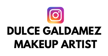 A logo for dulce galdamez makeup artist with an instagram logo.