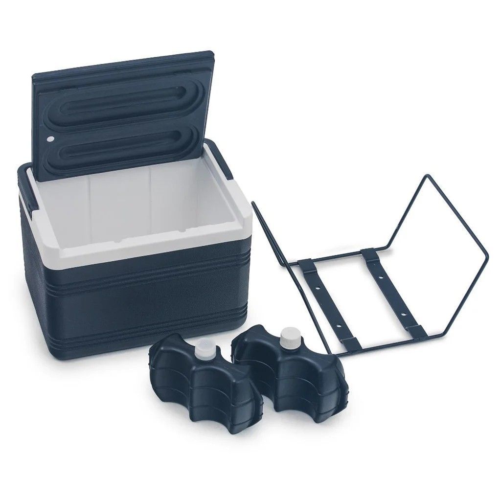 Blue And White Cooler With Open Lid And Two Ice Packs — Buggies & Batteries in Hidden Valley, QLD