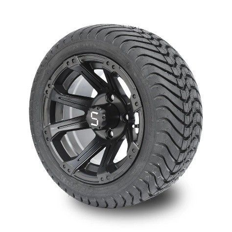 Black Golf Cart Wheel With Tire — Buggies & Batteries in Hidden Valley, QLD