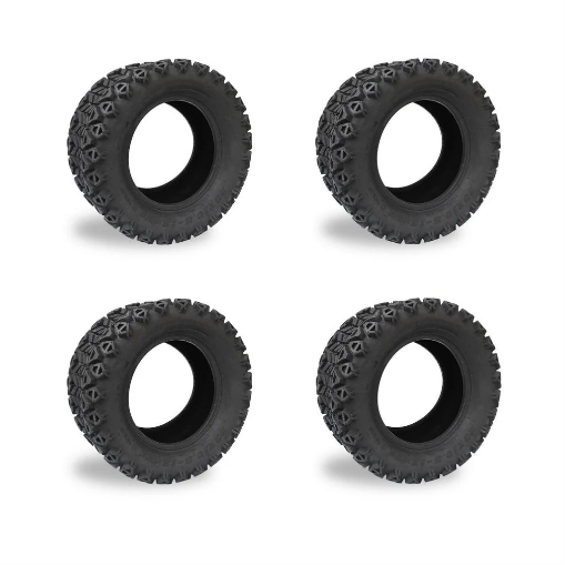Black Off-road Tires, Each With Textured Treads — Buggies & Batteries in Hidden Valley, QLD