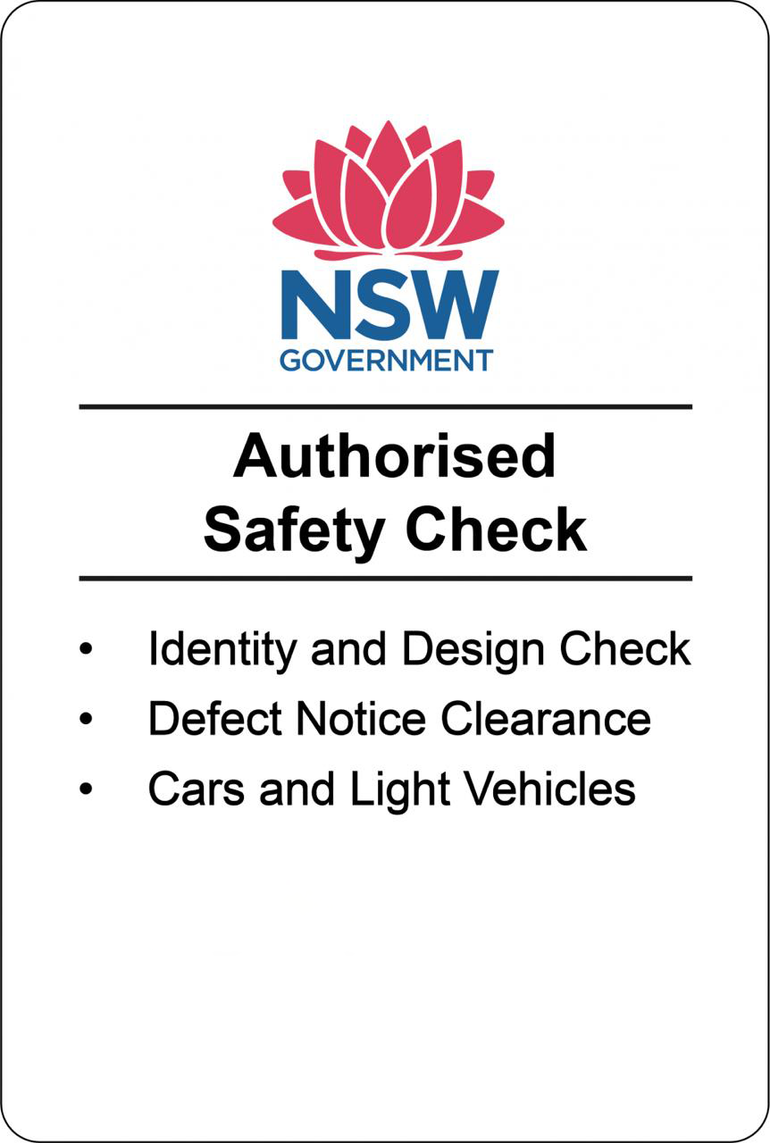NSW Government Authorised Safety Check logo