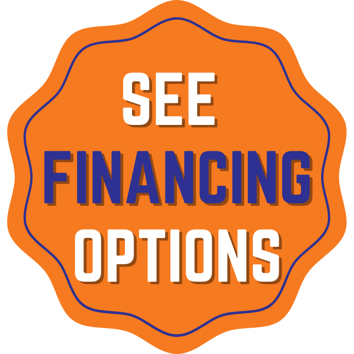 an orange sticker that says see financing options
