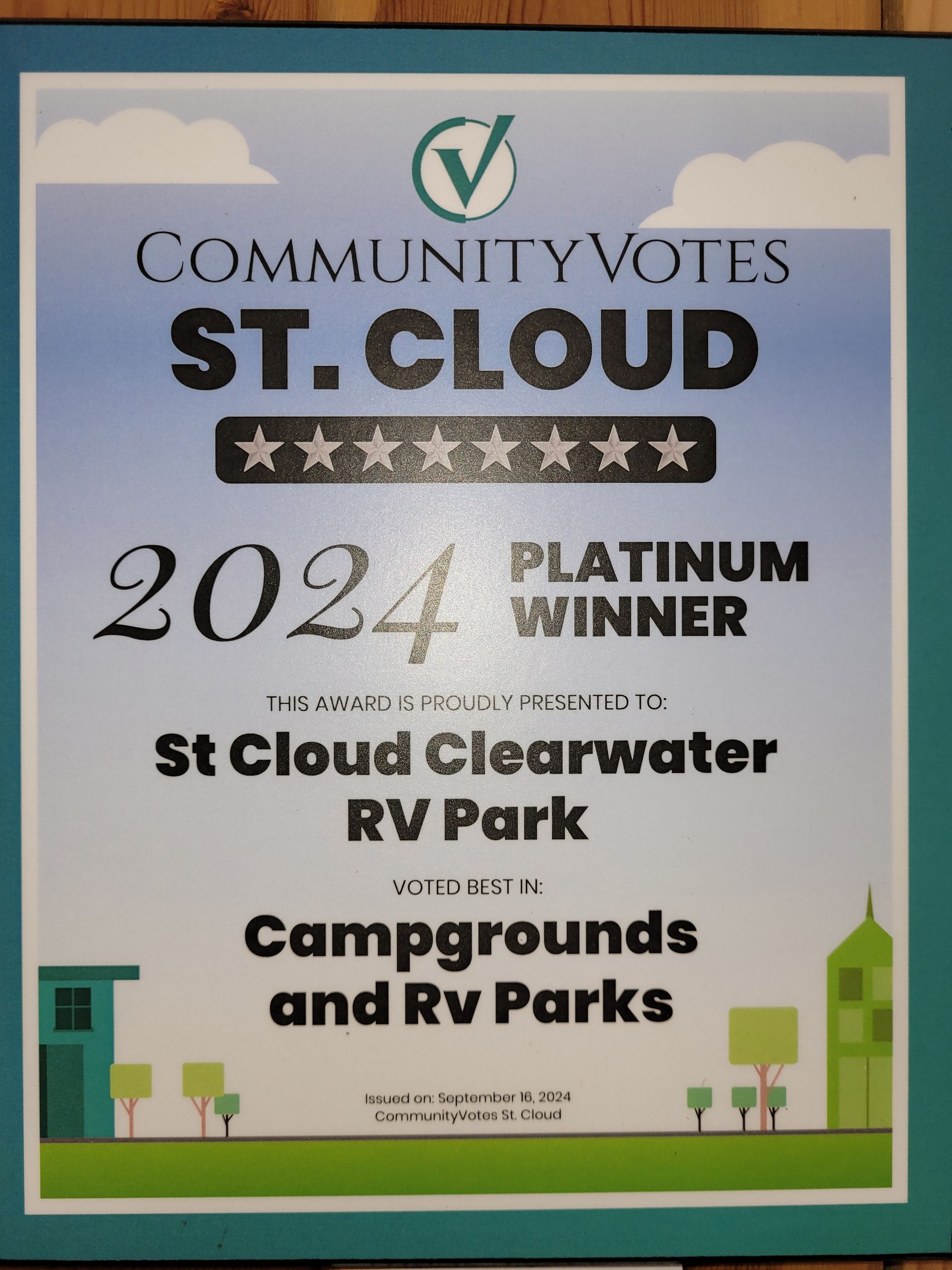 Community votes st cloud 2024 platinum winner st cloud clearwater rv park campgrounds and rv parks