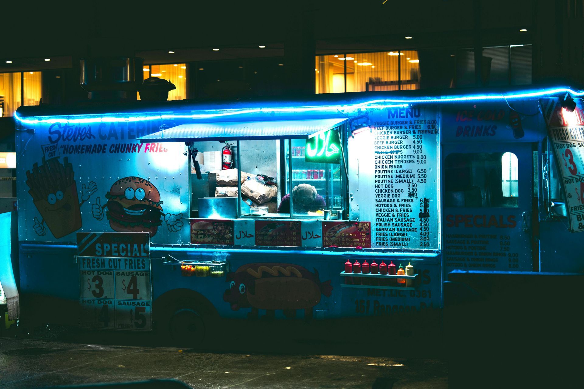 Food truck at night