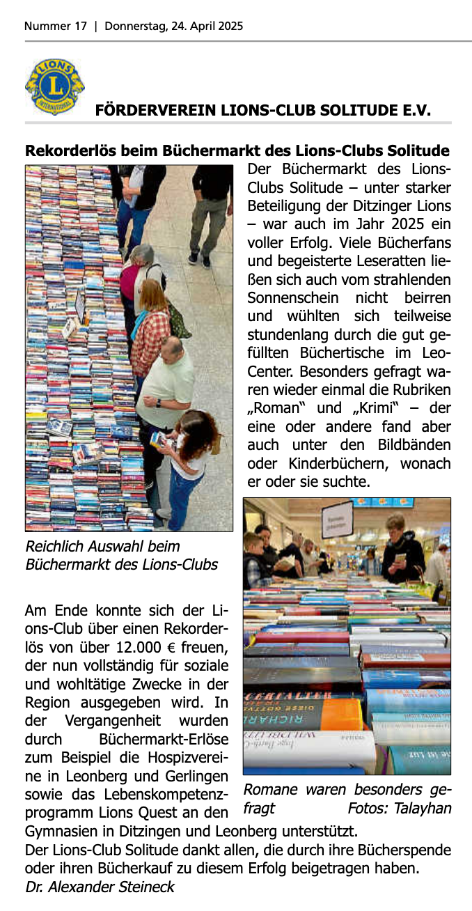 Ein Lions Club-Logo befindet sich auf weißem Hintergrund